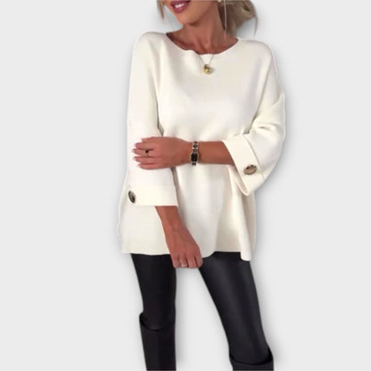 Mariana - Blusa Punto Suave Elegante Versátil Para Oficina