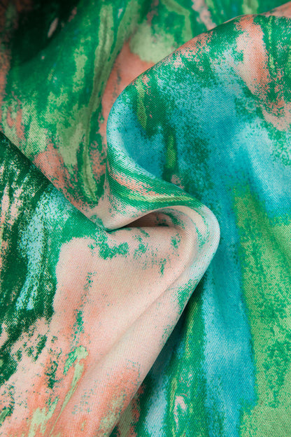 Mila - Pantalón Recto Cintura Alta Estampado Mármol