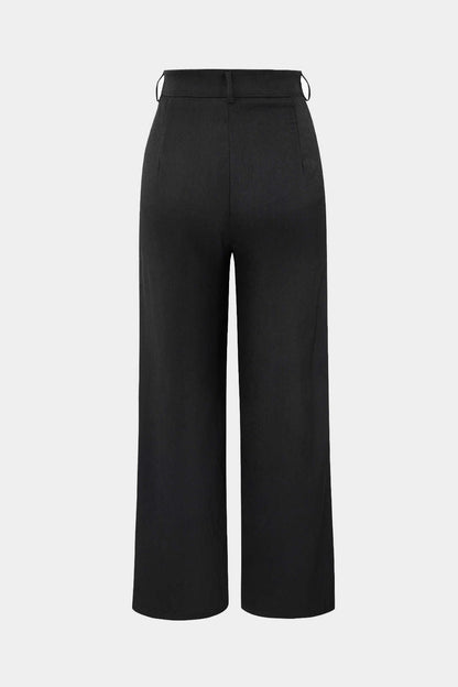 Camila – Pantalón Recto Drapado Cintura Envolvente