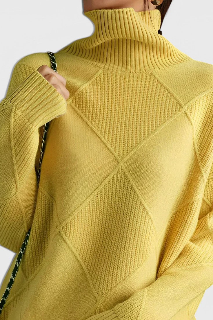 Azucena – Jersey De Cuello Alto Punto Suave Clásico
