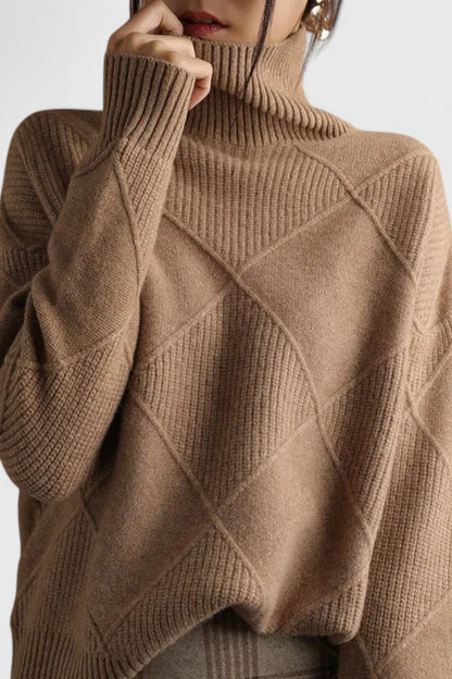 Azucena – Jersey De Cuello Alto Punto Suave Clásico