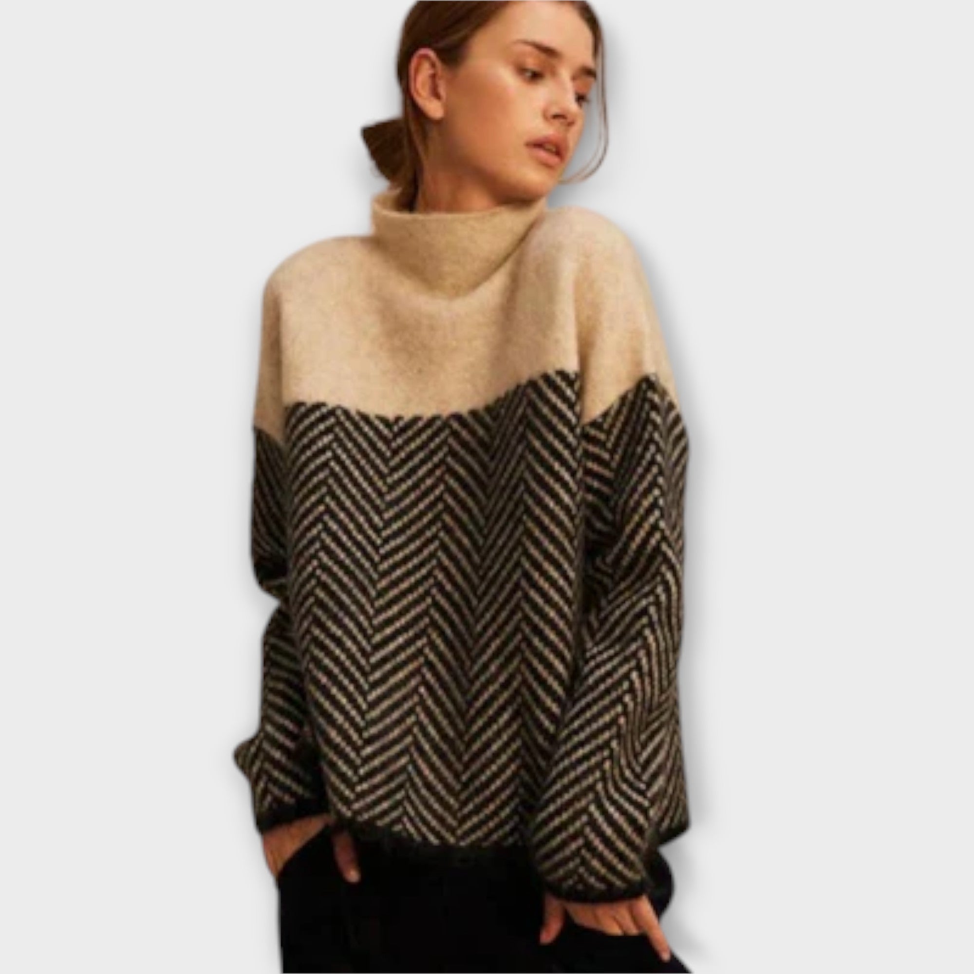 Elena - Suéter Cuello Alto Suave Y Clásico Para Eventos