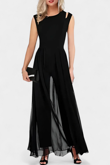Alba – Mono Chifón Sin Mangas Transparente Frontal Elegante