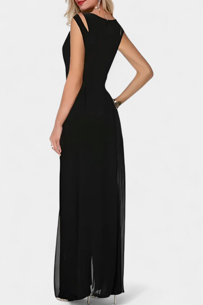 Alba – Mono Chifón Sin Mangas Transparente Frontal Elegante