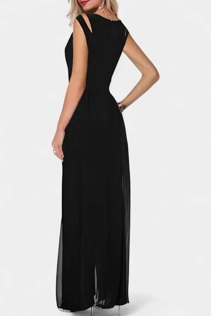 Alba – Mono Chifón Sin Mangas Transparente Frontal Elegante