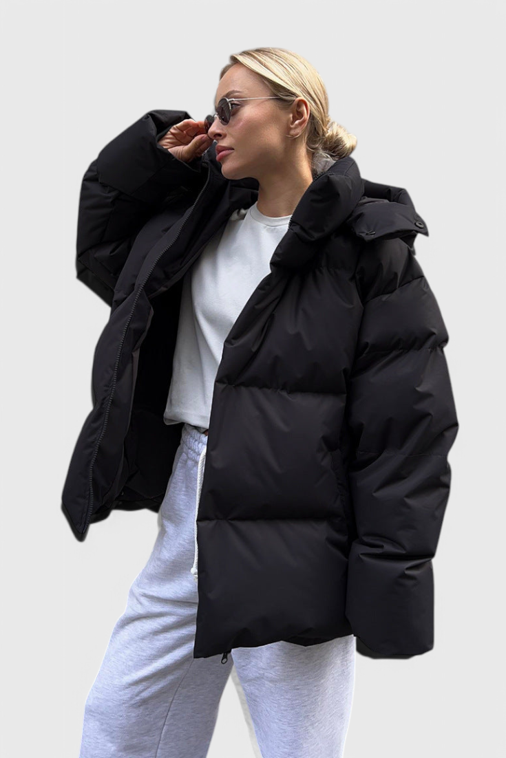Mariana – Chaqueta Puffer Acolchada Invierno Negra Elegante