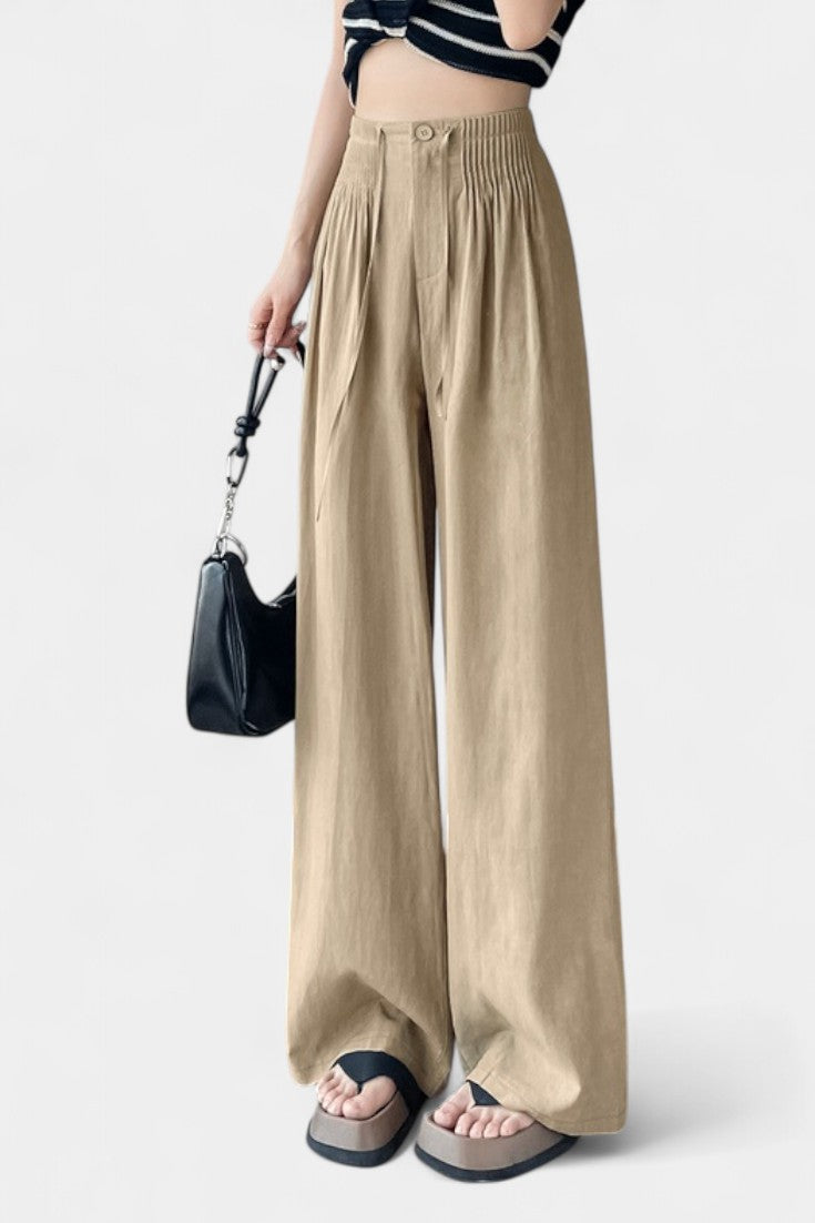 Lucía – Pantalón Cintura Alta Pierna Ancha Elegante