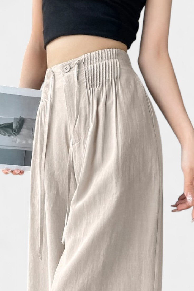 Lucía – Pantalón Cintura Alta Pierna Ancha Elegante