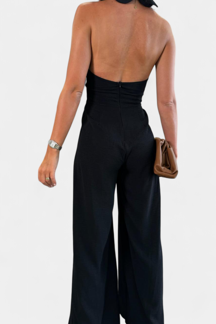 Mariana – Mono Halter Cruzado Sin Espalda Pierna Ancha