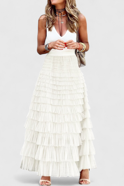 Camila – Falda Tul Vintage Con Cintura Elástica Romántica
