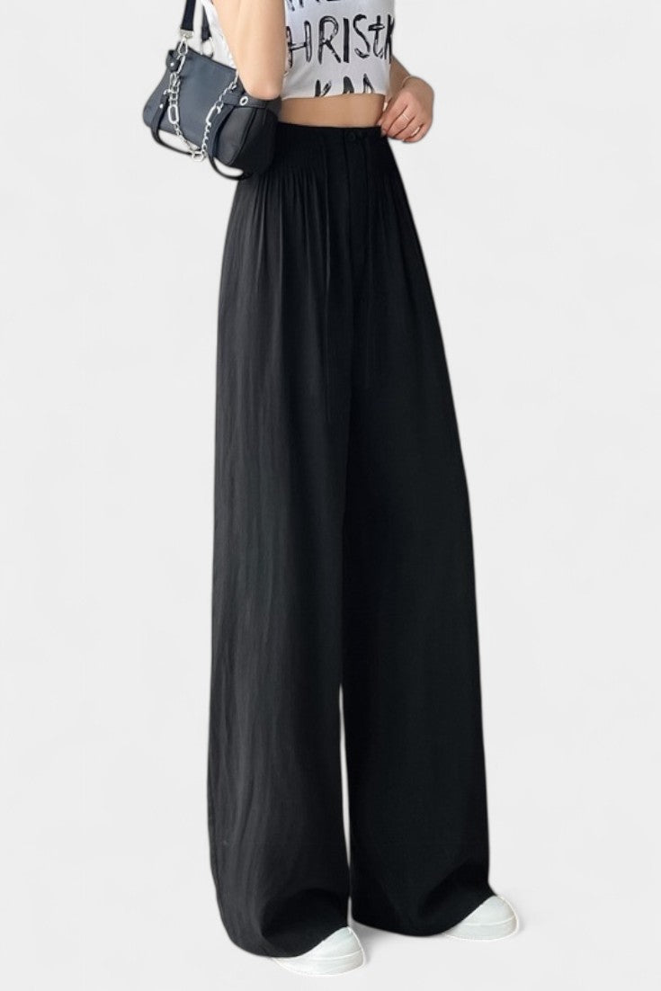 Lucía – Pantalón Cintura Alta Pierna Ancha Elegante