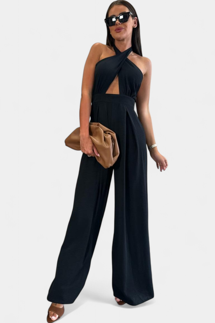 Mariana – Mono Halter Cruzado Sin Espalda Pierna Ancha