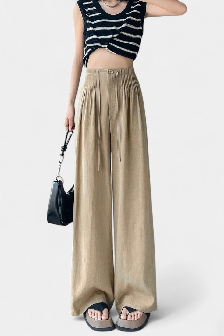 Lucía – Pantalón Cintura Alta Pierna Ancha Elegante
