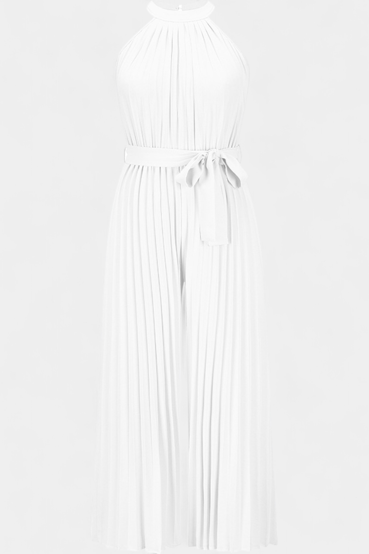 Patricia – Mono Palazzo Plisado Cuello Halter Elegante