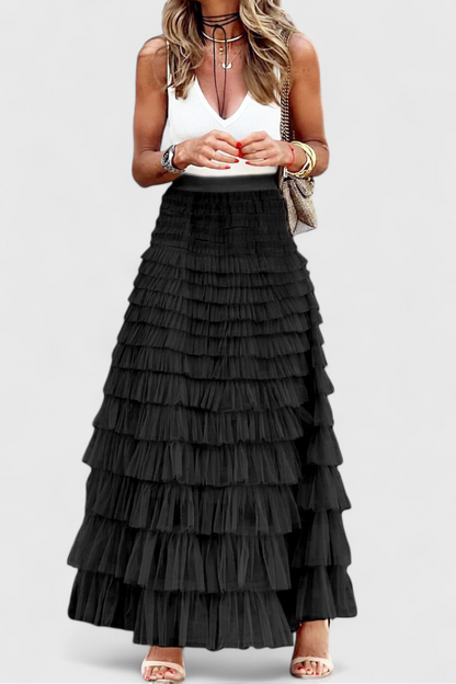 Camila – Falda Tul Vintage Con Cintura Elástica Romántica