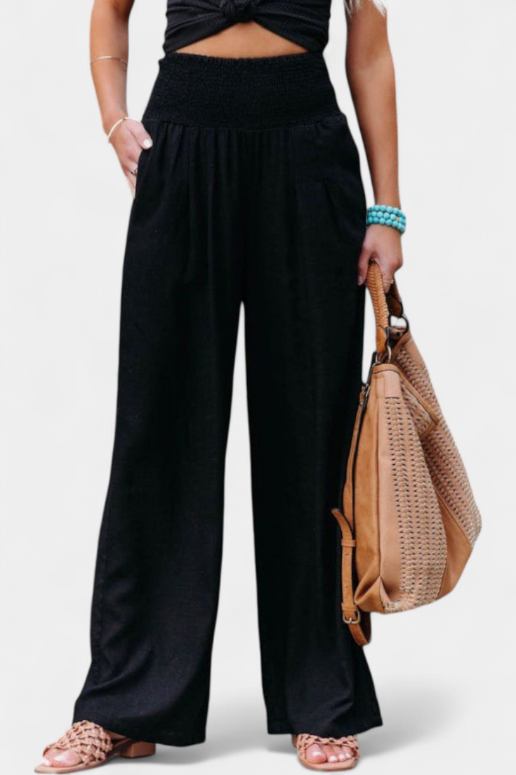 Lucía – Pantalón Fluido Algodón Lino Natural Elegancia