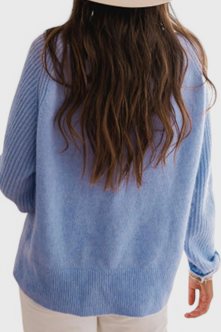Mariana – Jersey Punto Suave Mangas Acanaladas Textura