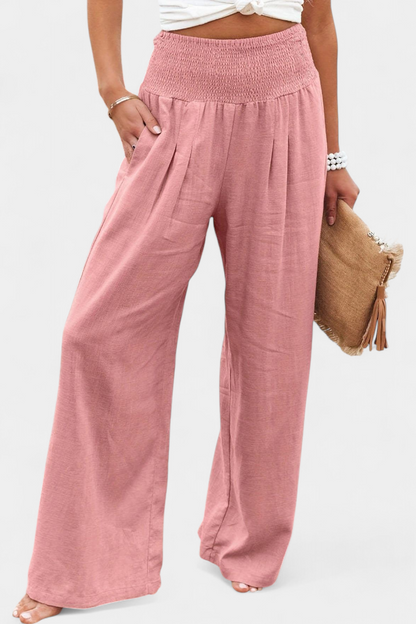 Lucía – Pantalón Fluido Algodón Lino Natural Elegancia