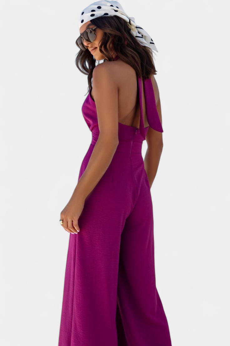Mariana – Mono Halter Cruzado Sin Espalda Pierna Ancha