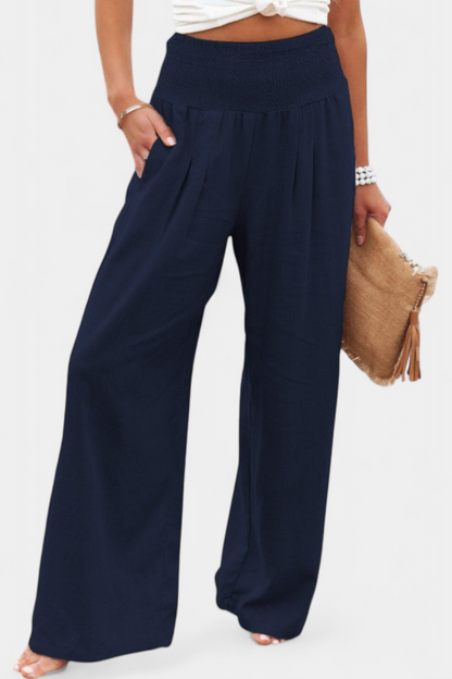 Lucía – Pantalón Fluido Algodón Lino Natural Elegancia