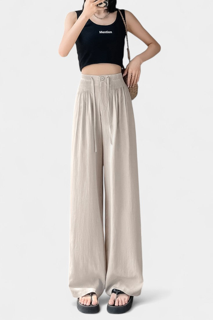 Lucía – Pantalón Cintura Alta Pierna Ancha Elegante