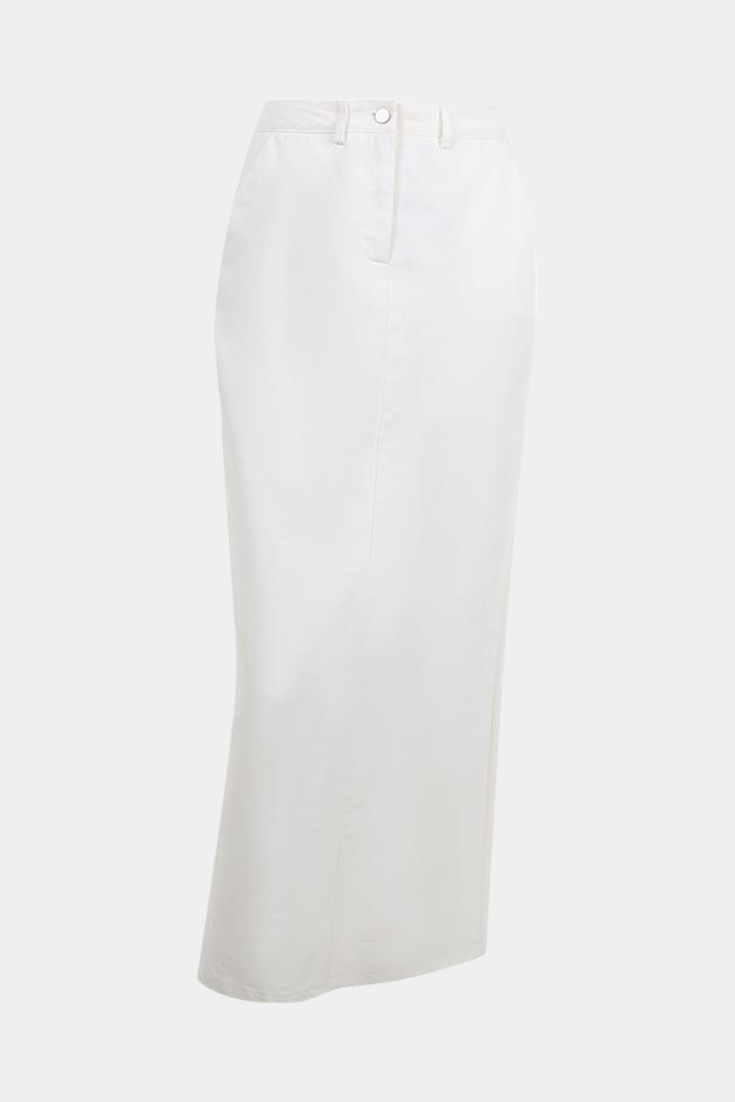Gabriela Falda Maxi Parisina Algodón Elastano Slim Corte