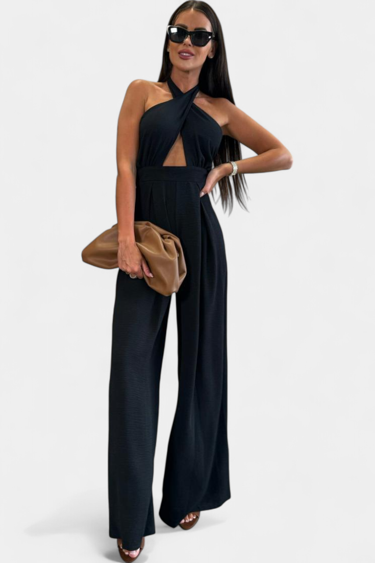 Mariana – Mono Halter Cruzado Sin Espalda Pierna Ancha