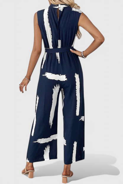 Zora – Mono Estampado Pierna Ancha Lazo Ligero Verano