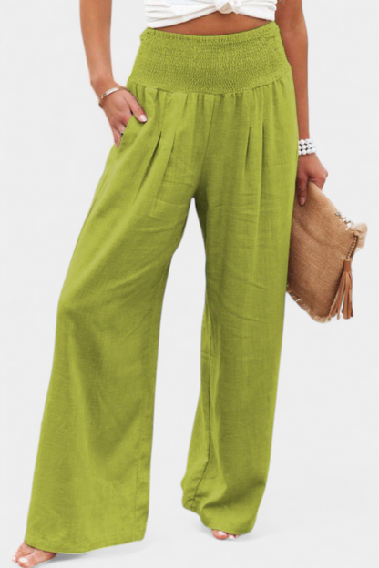 Lucía – Pantalón Fluido Algodón Lino Natural Elegancia