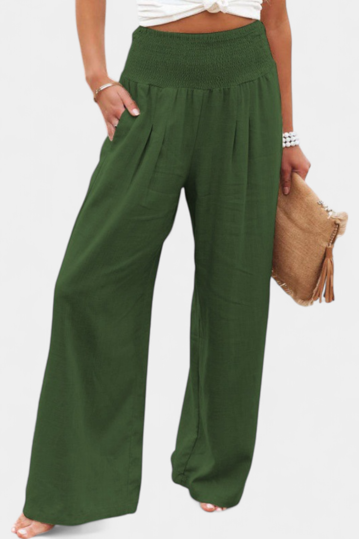 Lucía – Pantalón Fluido Algodón Lino Natural Elegancia
