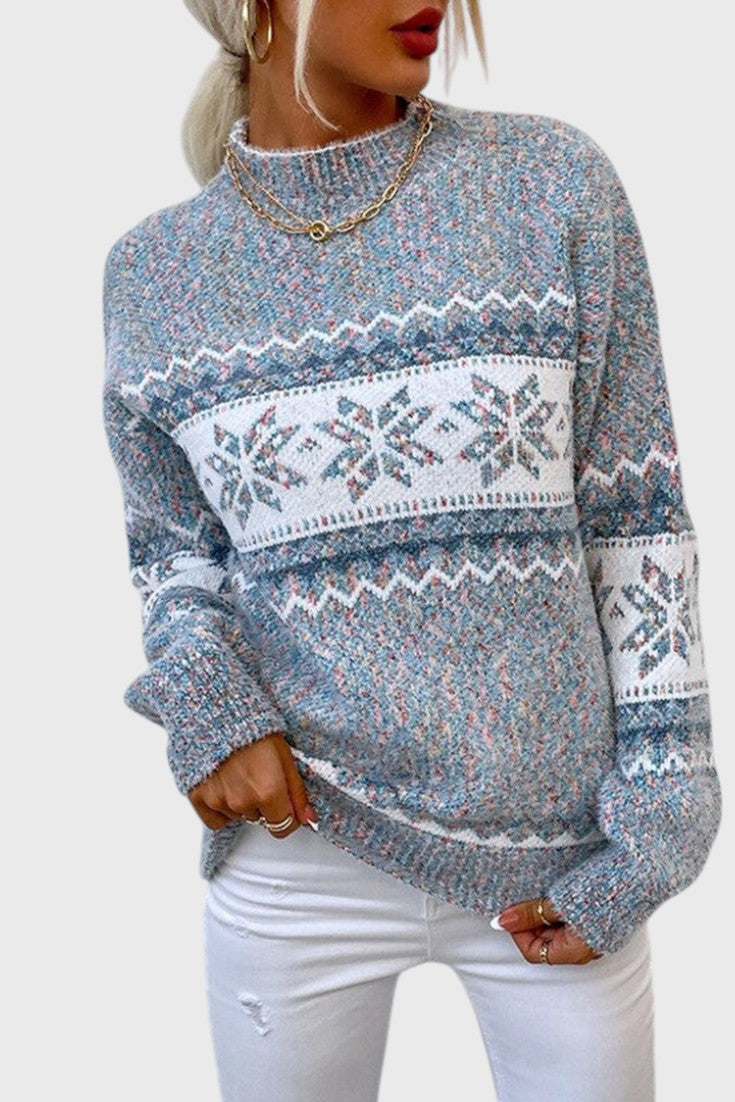Sofía – Jersey Nieve Tejido Ultra Suave Relajado Con Copos