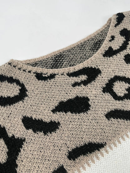Isabel - Jersey Punto Leopardo Juguetón Suave Cálido