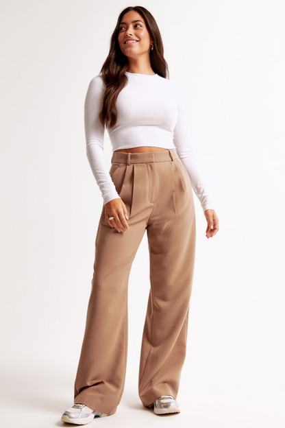 Camila - Pantalón Tailored Pierna Ancha Cintura Alta