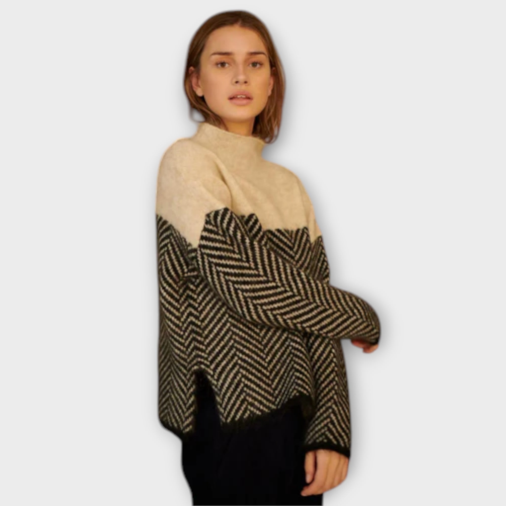 Elena - Suéter Cuello Alto Suave Y Clásico Para Eventos