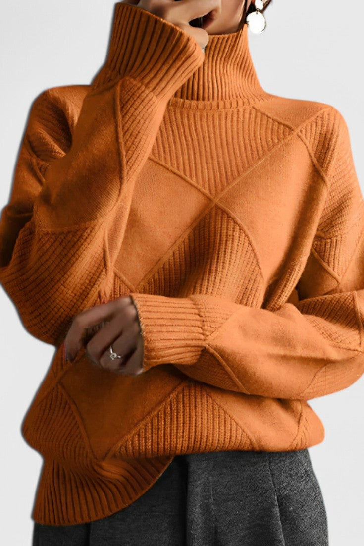 Azucena – Jersey De Cuello Alto Punto Suave Clásico