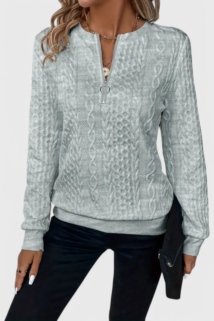 Lucía – Jersey De Punto Con Cremallera Suave Casual