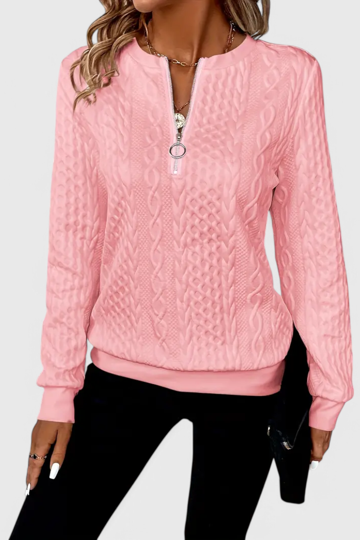 Lucía – Jersey De Punto Con Cremallera Suave Casual