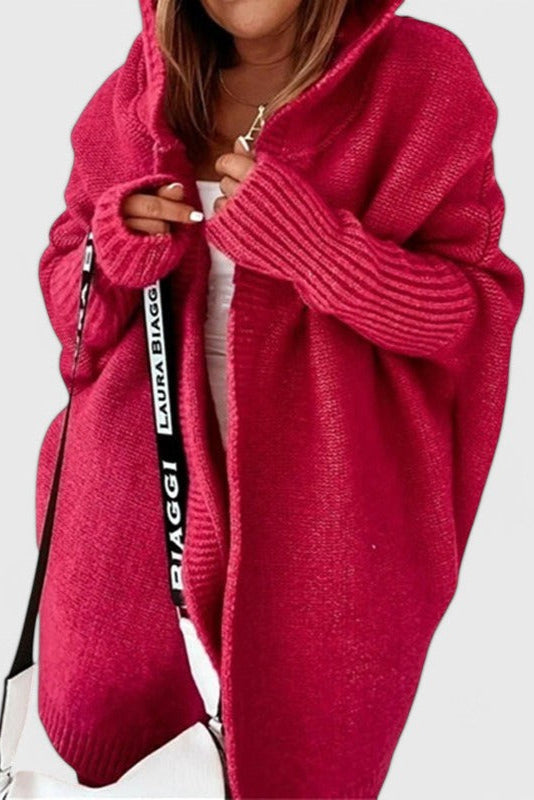 Camila – Cárdigan Oversized Con Capucha Acolchado Cálido