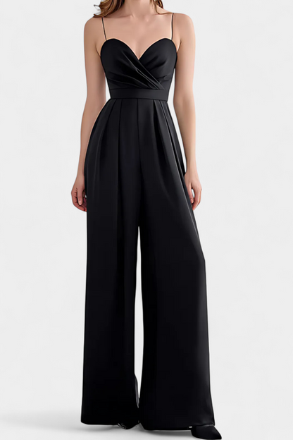 Rocío – Mono Negro Tirantes Finos Pierna Ancha Fiesta