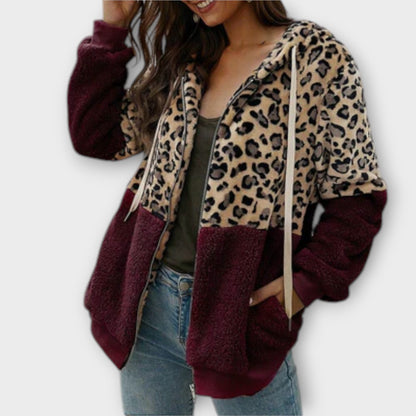 Aitana – Sudadera Con Capucha Forro Polar Leopardo Mujer