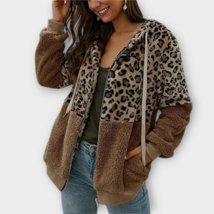 Aitana – Sudadera Con Capucha Forro Polar Leopardo Mujer
