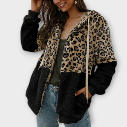 Aitana – Sudadera Con Capucha Forro Polar Leopardo Mujer