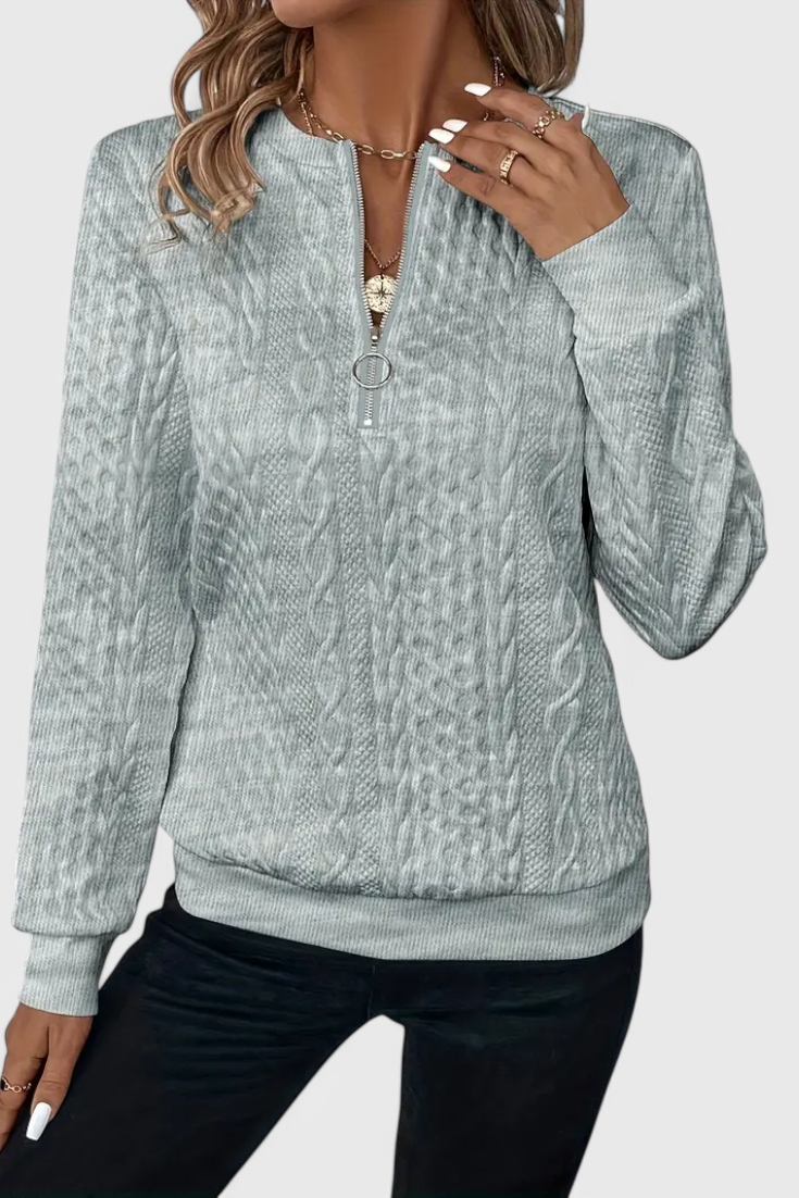 Lucía – Jersey De Punto Con Cremallera Suave Casual