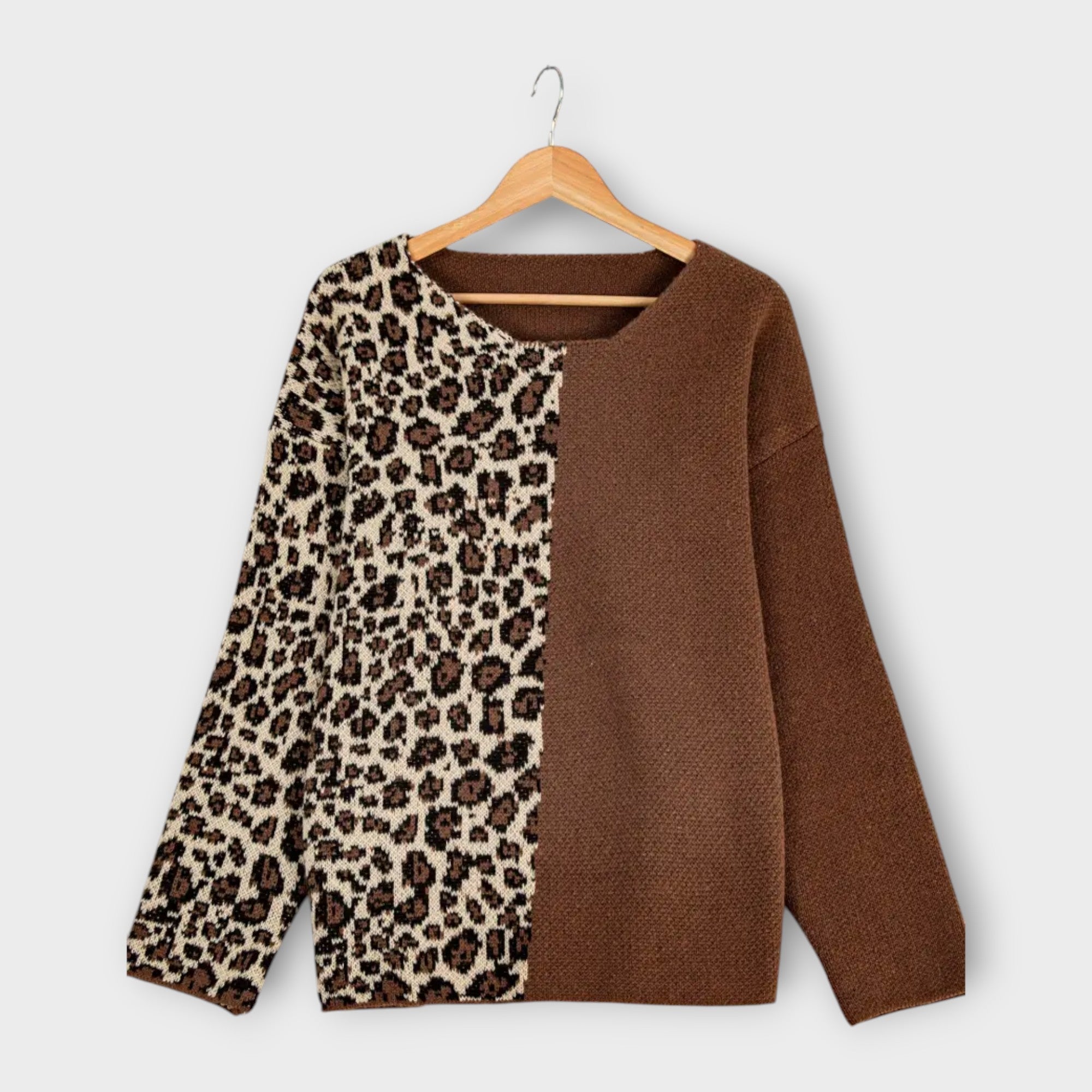 Elena – Suéter Casual Estampado Leopardo Suave y Cálido