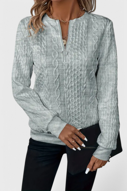 Lucía – Jersey De Punto Con Cremallera Suave Casual