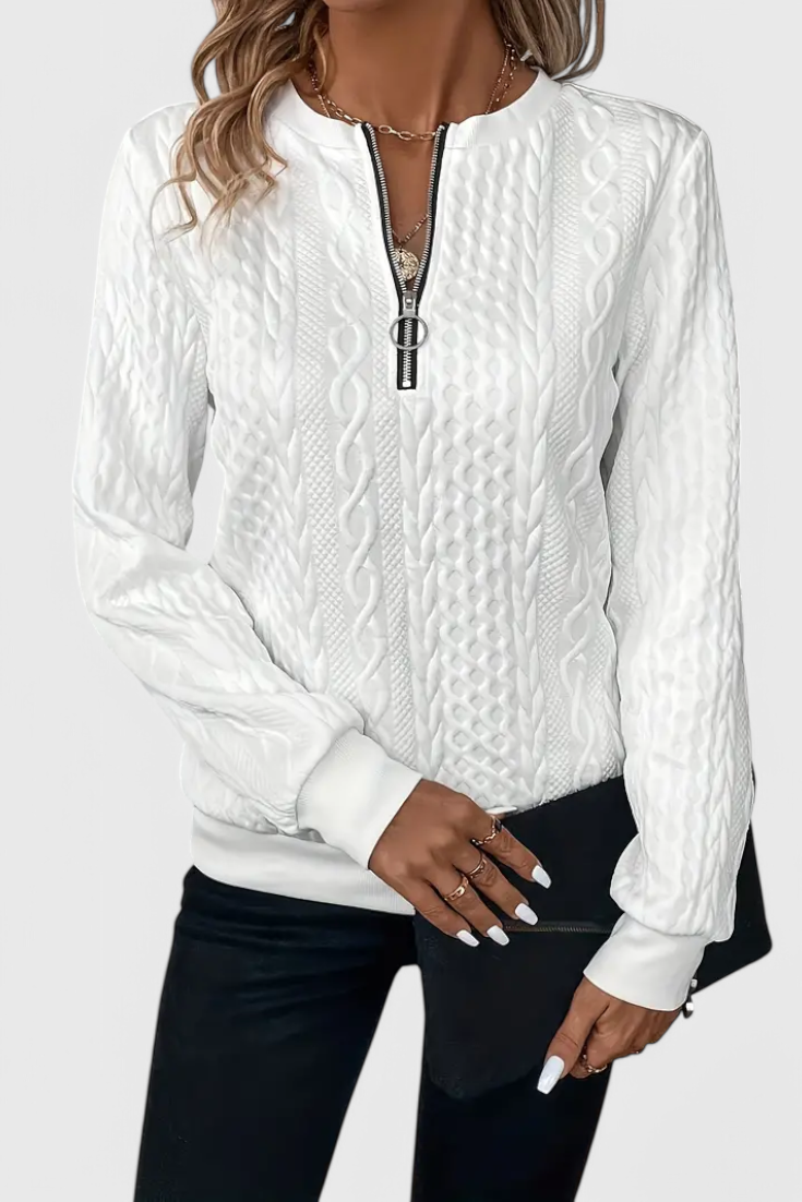 Lucía – Jersey De Punto Con Cremallera Suave Casual
