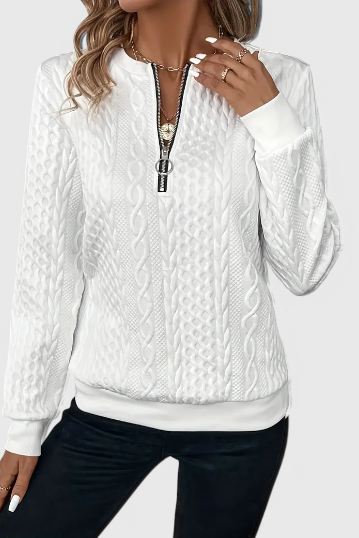 Lucía – Jersey De Punto Con Cremallera Suave Casual