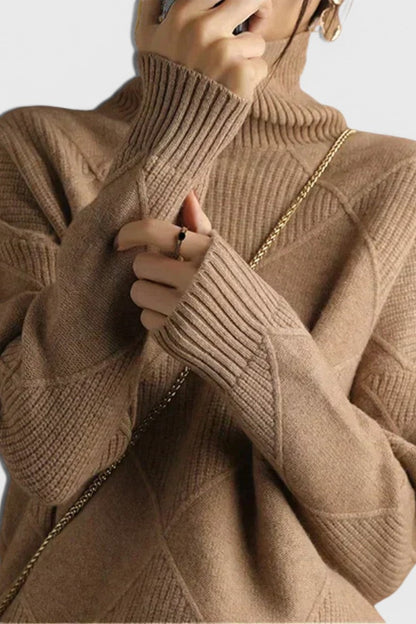 Azucena – Jersey De Cuello Alto Punto Suave Clásico
