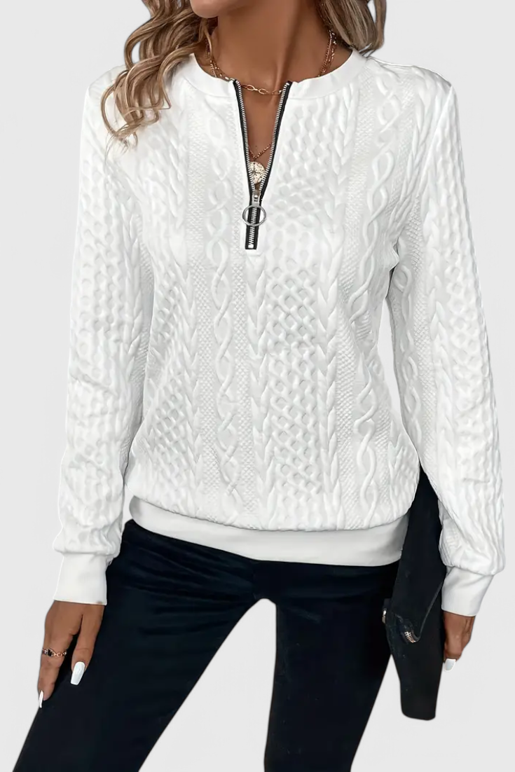 Lucía – Jersey De Punto Con Cremallera Suave Casual