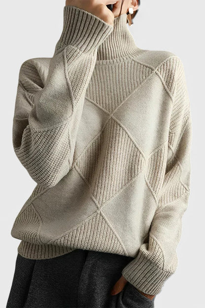 Azucena – Jersey De Cuello Alto Punto Suave Clásico